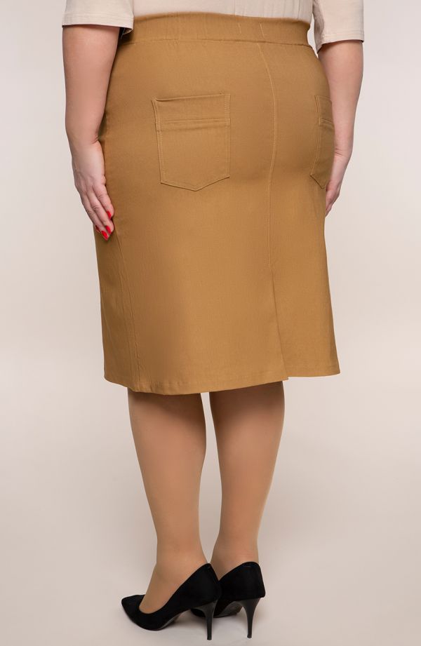 Karamelinis sijonas su elastine juosta