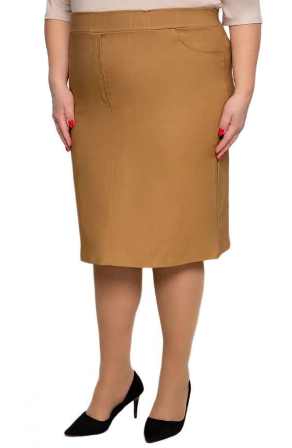 Karamelinis sijonas su elastine juosta