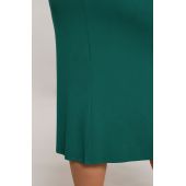 Tamsiai žalios spalvos glotni suknelė