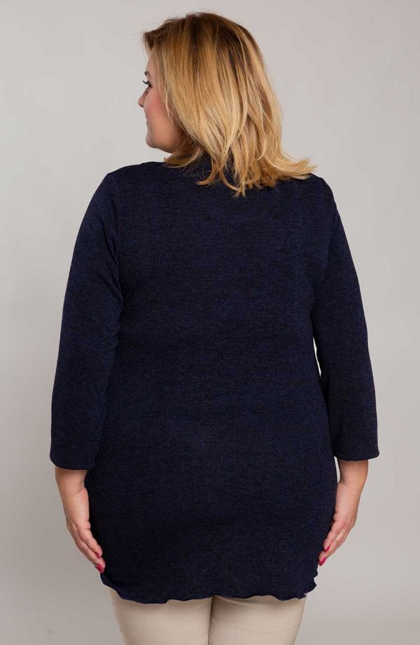 Tamsiai mėlynas megztinis su lankeliu